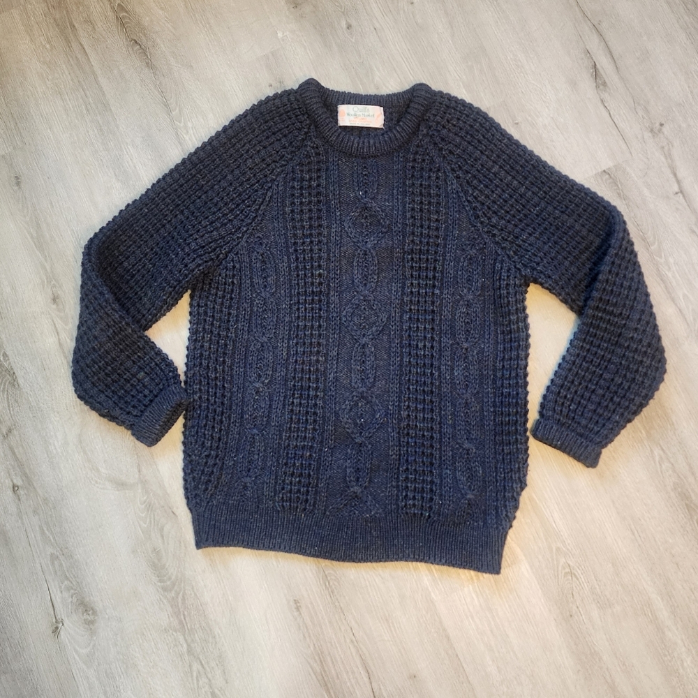 Navy Blue Cable Knit Sweater